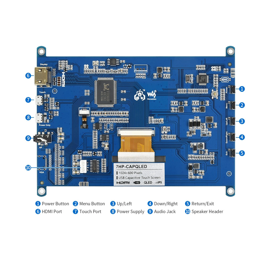 Sensornyj emkostnyj QLED IPS displej Raspberry Pi Waveshare 5 Sensornyj emkostnyj QLED IPS displej Raspberry Pi Waveshare 5