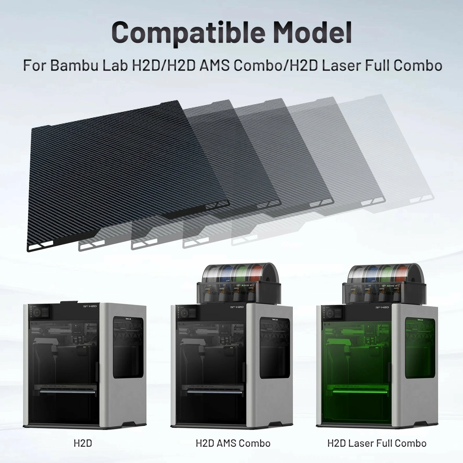Стальная пластина с двухсторонним покрытием PEI-PEO Bambu-LabH2D Стальная пластина с двухсторонним покрытием PEI-PEO Bambu-LabH2D
