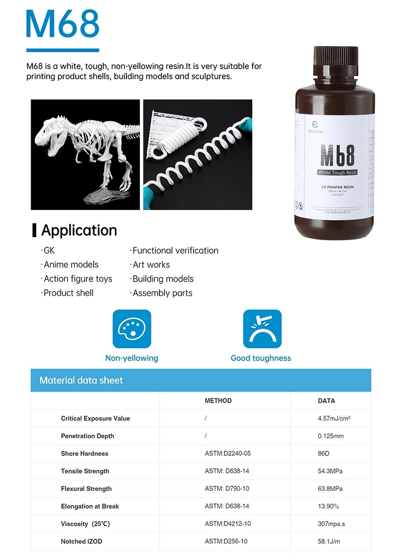 Фотополимерная смола Resione M68 1 кг, черная-2 Фотополимерная смола Resione M68 1 кг, черная-2