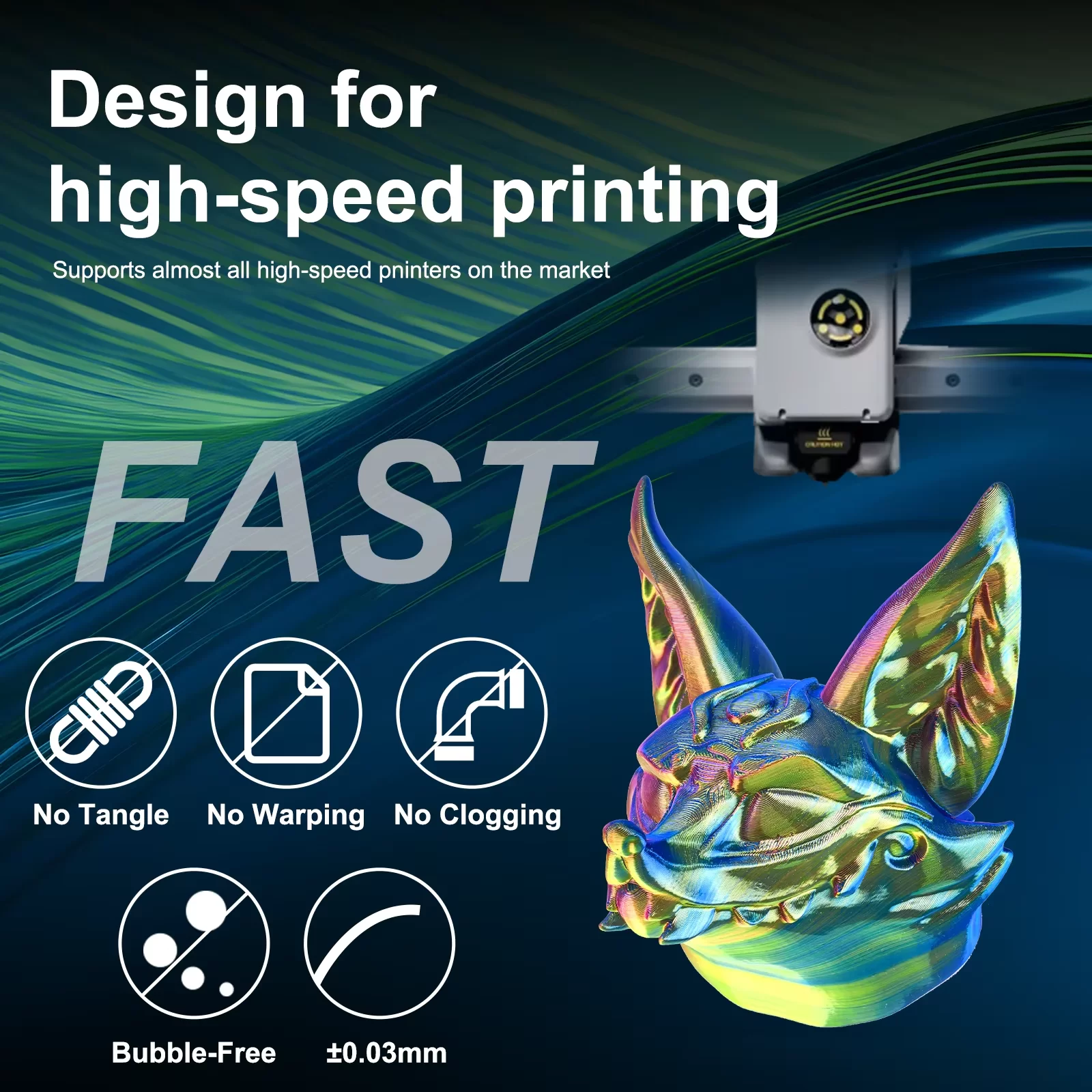 PLA Silk трехцветный Gold Blue Purple 5