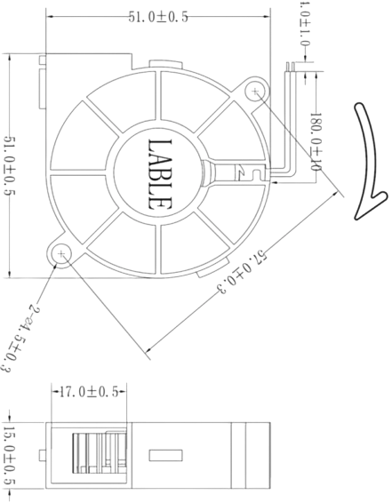 Radial_fan_snail_12V_0_15A_50x50x15mm_sleev_bearing_Xinyujie_3 Radial_fan_snail_12V_0_15A_50x50x15mm_sleev_bearing_Xinyujie_3