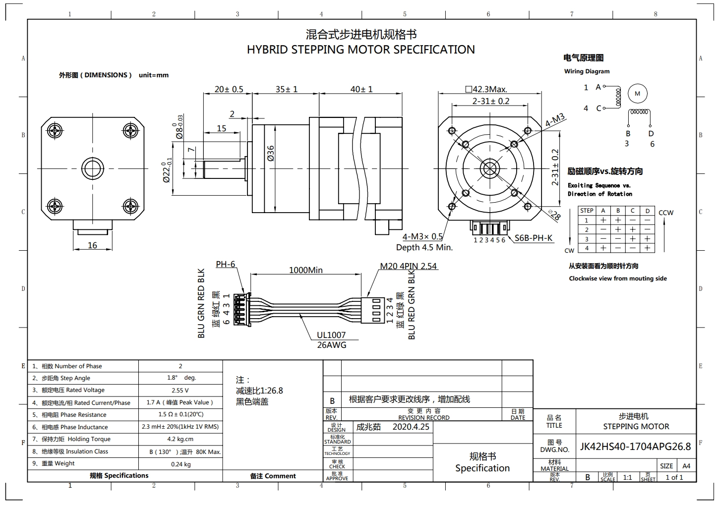 SHagovyj-dvigatel-Nema 17-JK42HS40-1704-s-reduktorom-1k27-chertezh SHagovyj-dvigatel-Nema 17-JK42HS40-1704-s-reduktorom-1k27-chertezh