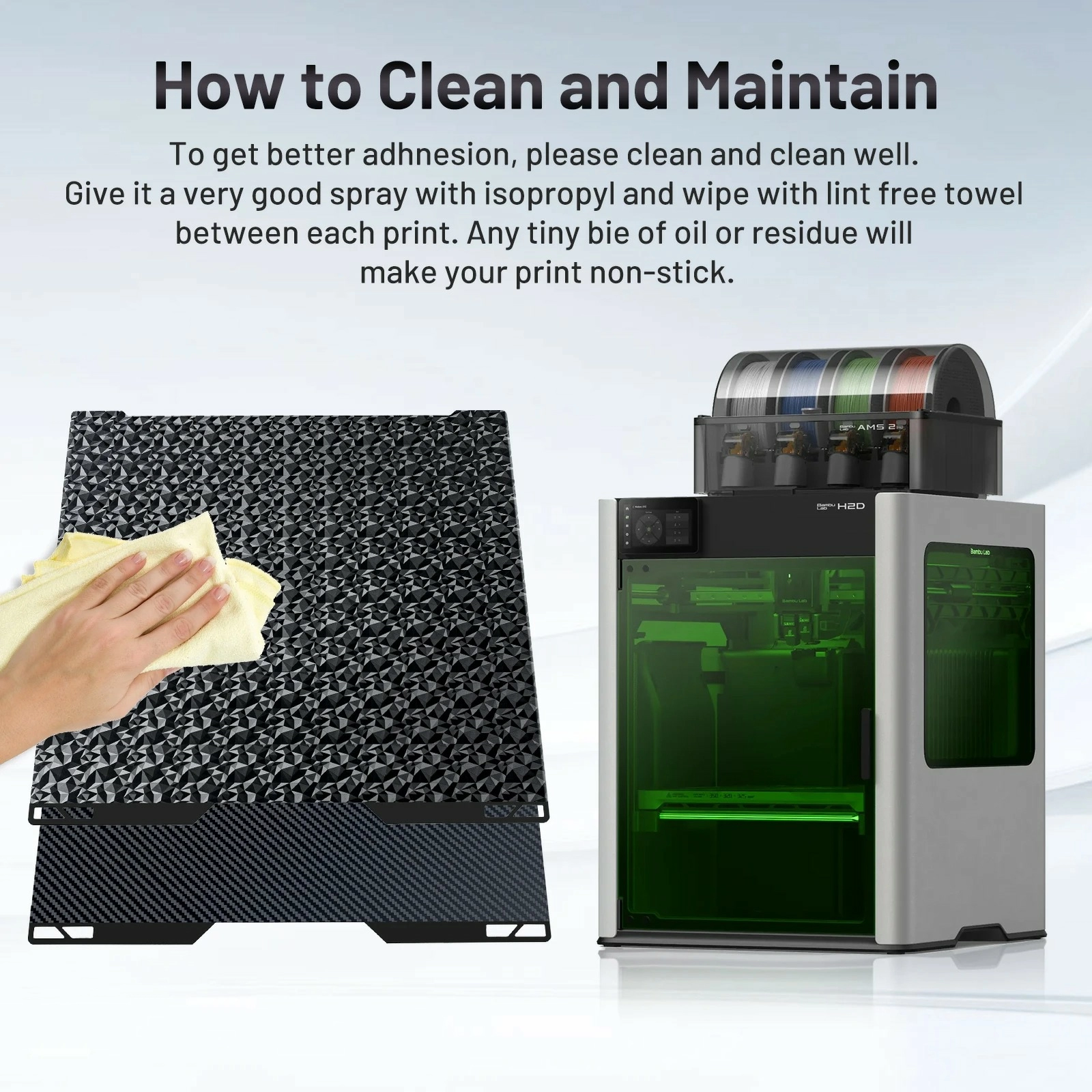 Стальная пластина с двухсторонним покрытием-PEI-PEO Bambu Lab H2D Стальная пластина с двухсторонним покрытием-PEI-PEO Bambu Lab H2D