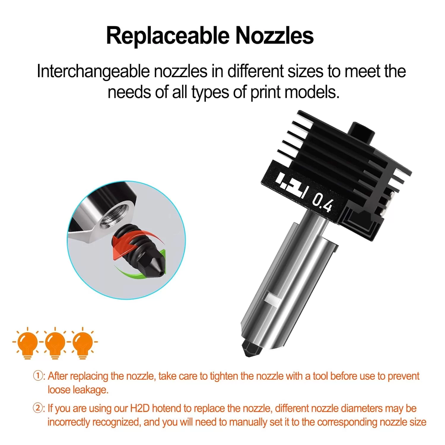 Bambu Lab H2D 3D Printer Standard Model Hardened Steel Hotend Nozzle 4 Bambu Lab H2D 3D Printer Standard Model Hardened Steel Hotend Nozzle 4