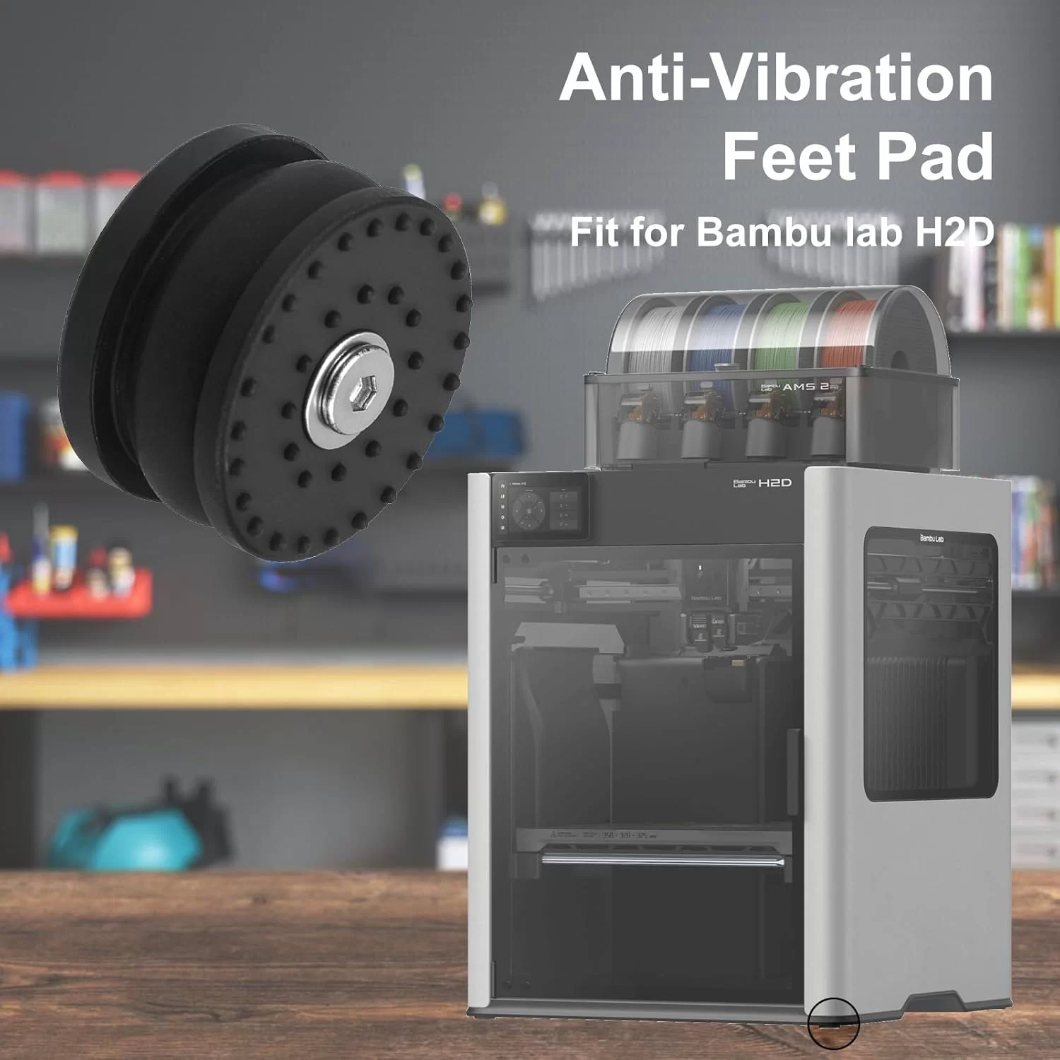 Anti-Vibration Feet for Bambu lab H2D 6