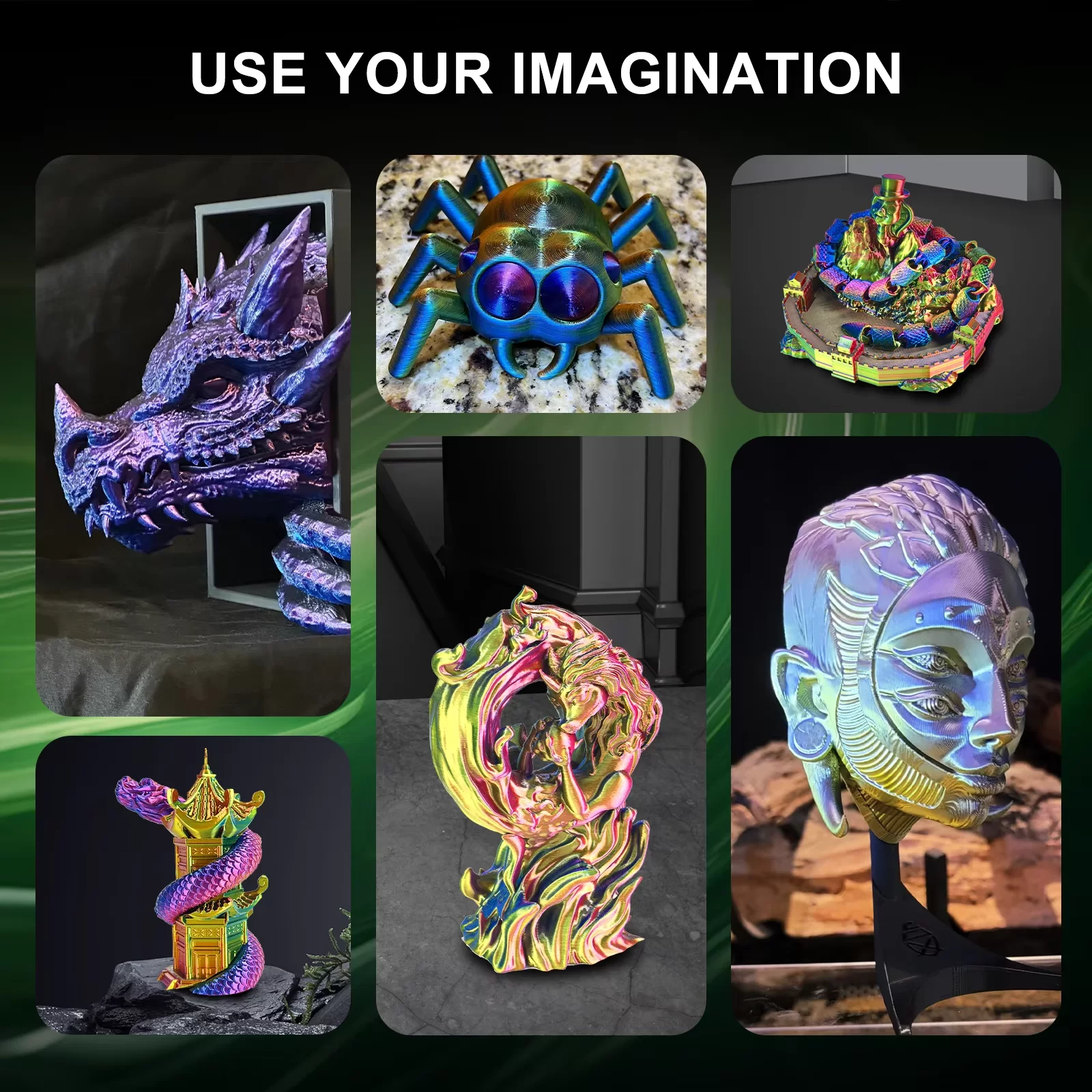 PLA Silk трехцветный Gold Blue Purple 2