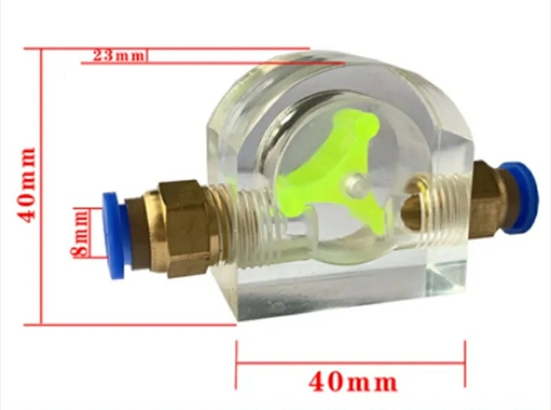 Визуальный индикатор потока жидкости пластиковый (8 мм, 1-1) размеры Визуальный индикатор потока жидкости пластиковый (8 мм, 1-1) размеры