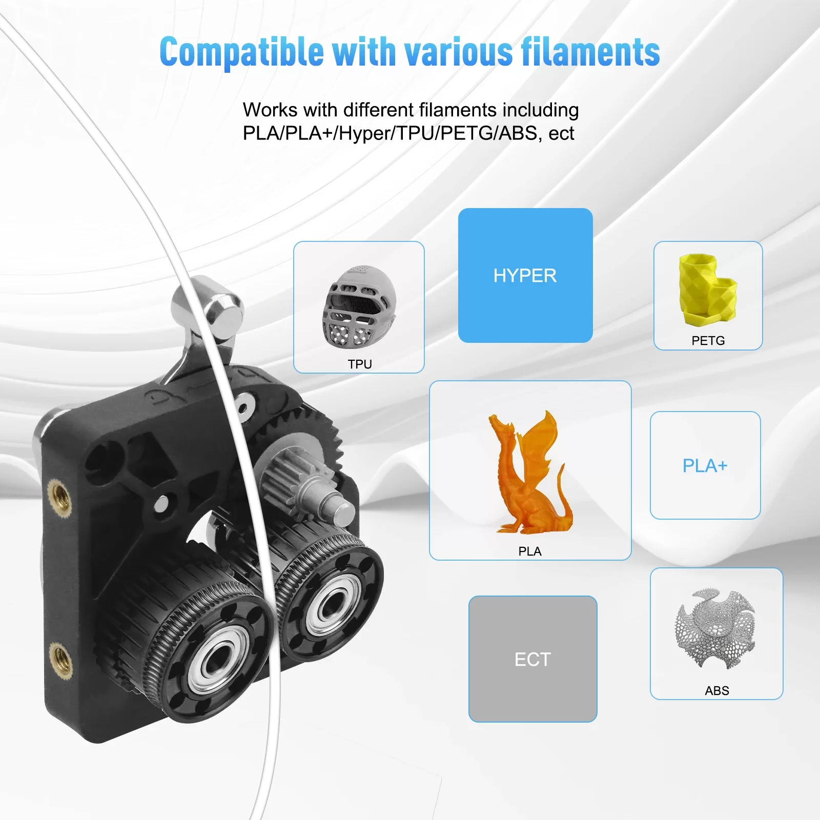 Extruder Gear Kit for K2 Plus 3