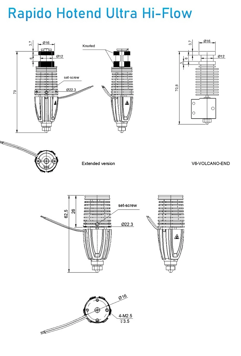 Хотэнд Rapido UHF Trianglelab-2 Хотэнд Rapido UHF Trianglelab-2
