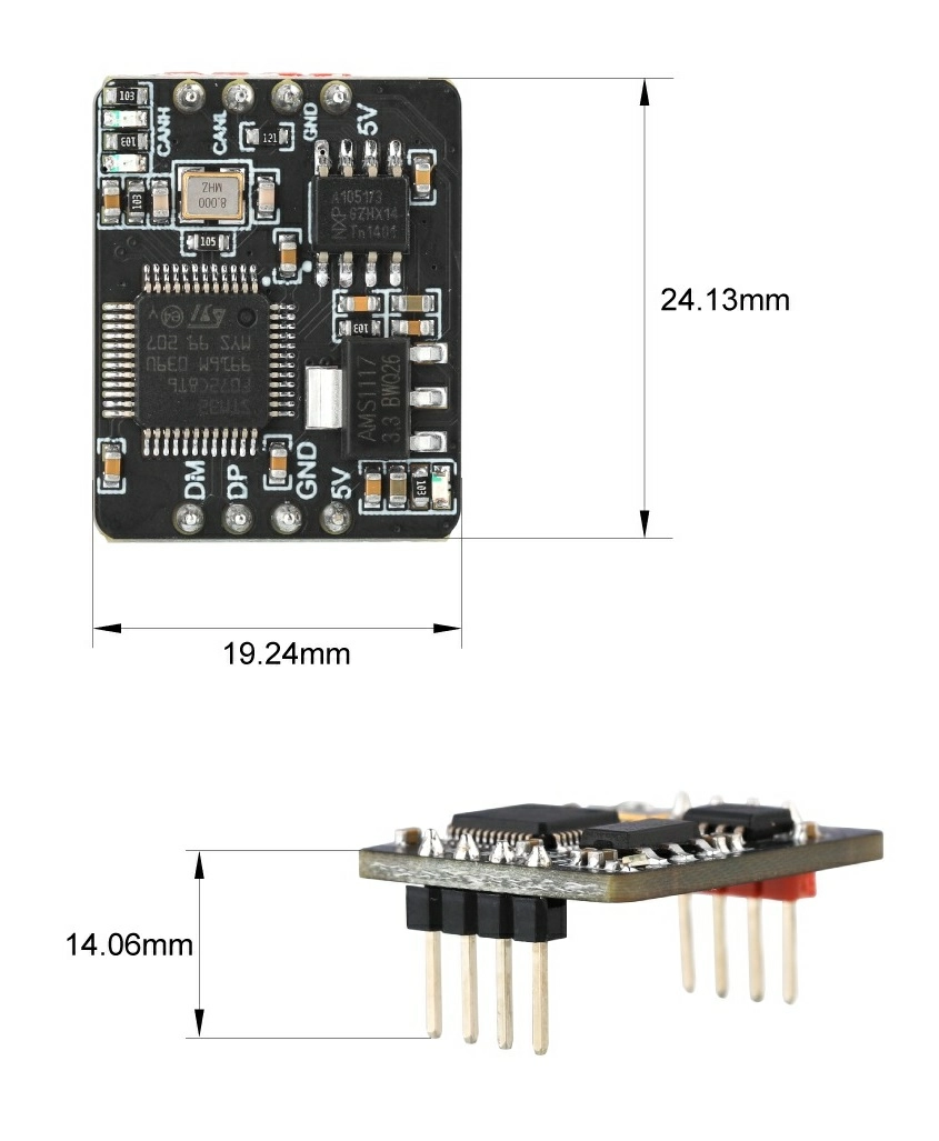 Плата расширения Mellow Fly-Can Hat V1.0 размеры Плата расширения Mellow Fly-Can Hat V1.0 размеры