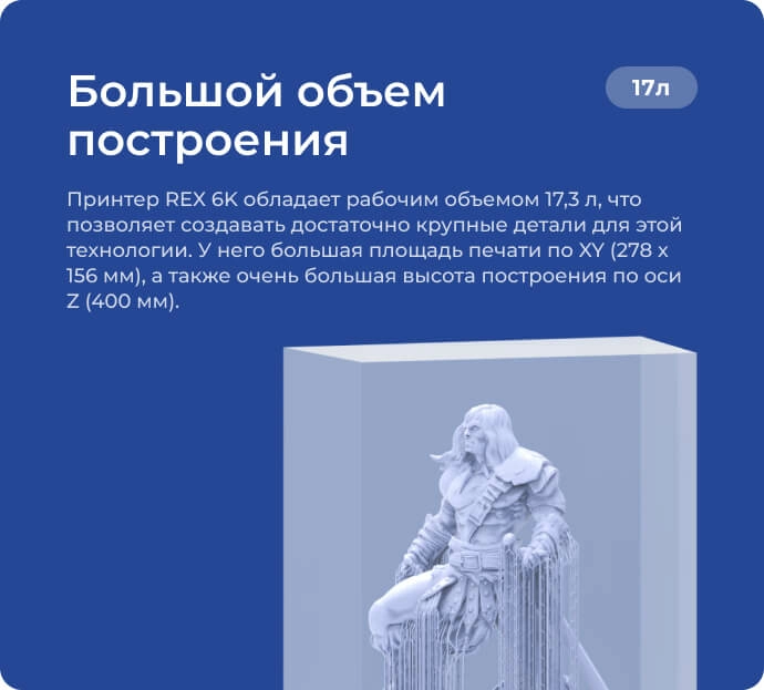 Объем построения REX 6k Объем построения REX 6k