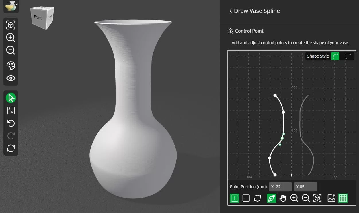 Фигура вазы в инструменте Make My Vase