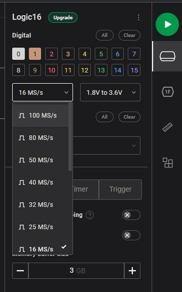 Программа Saleae Logic 16