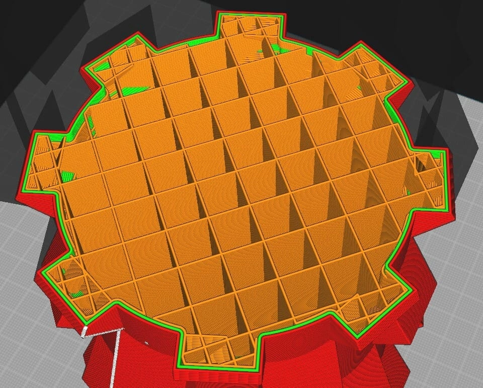 Шаблон заполнения 3D печати в виде сетки Шаблон заполнения 3D печати в виде сетки