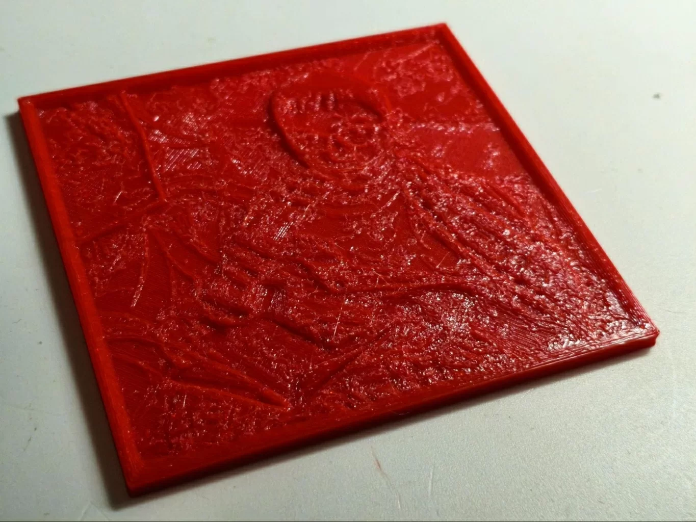 Печать литофании на красном PETG AIPRINTGEN
