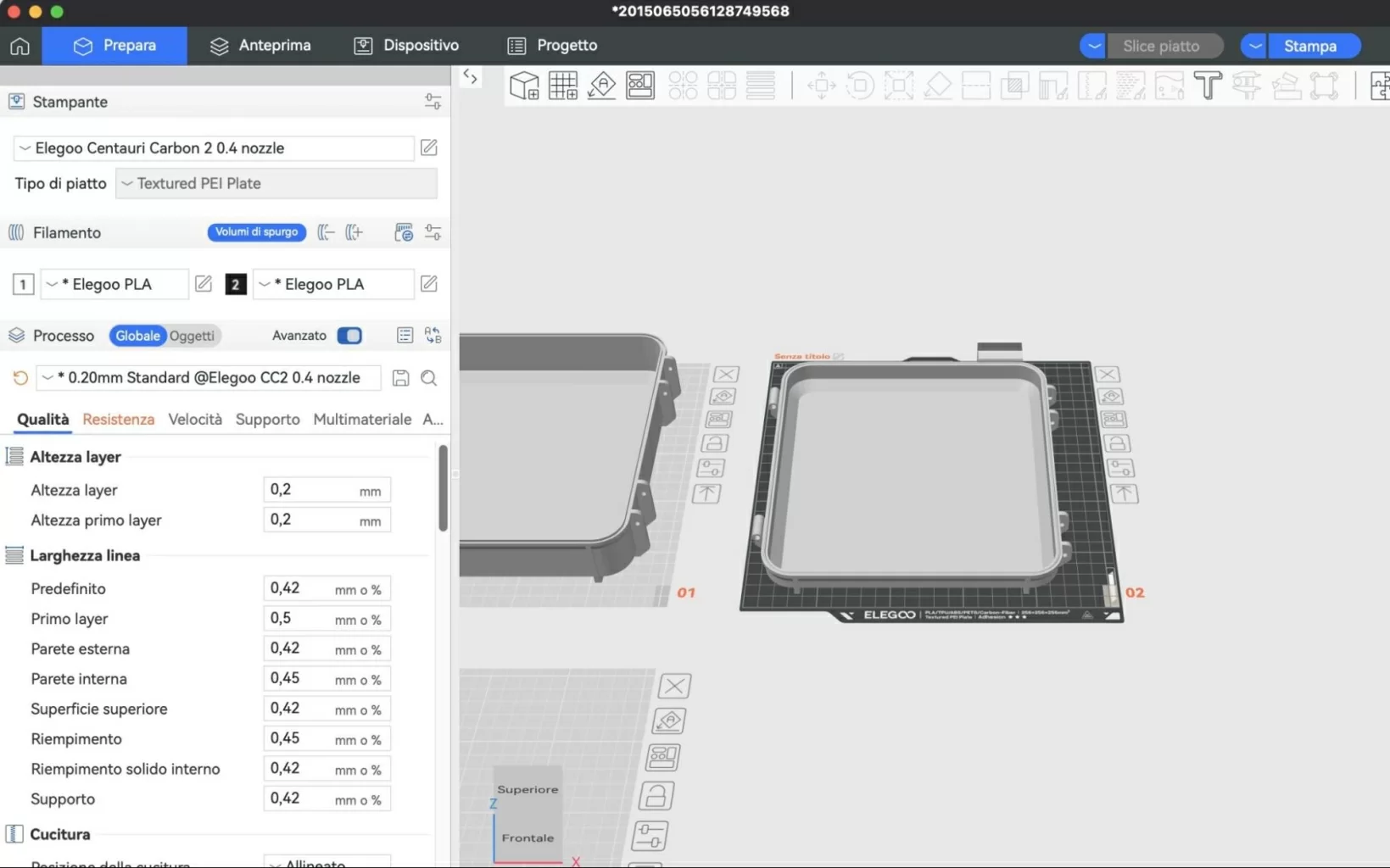 ElegooSlicer принтера Centauri Carbon 2