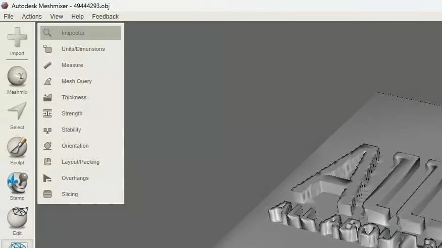 Инструмент “Анализ” в Meshmixer Инструмент “Анализ” в Meshmixer