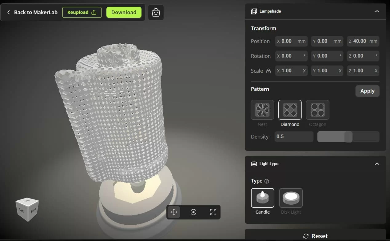 Модель светильника в Make My Lantern