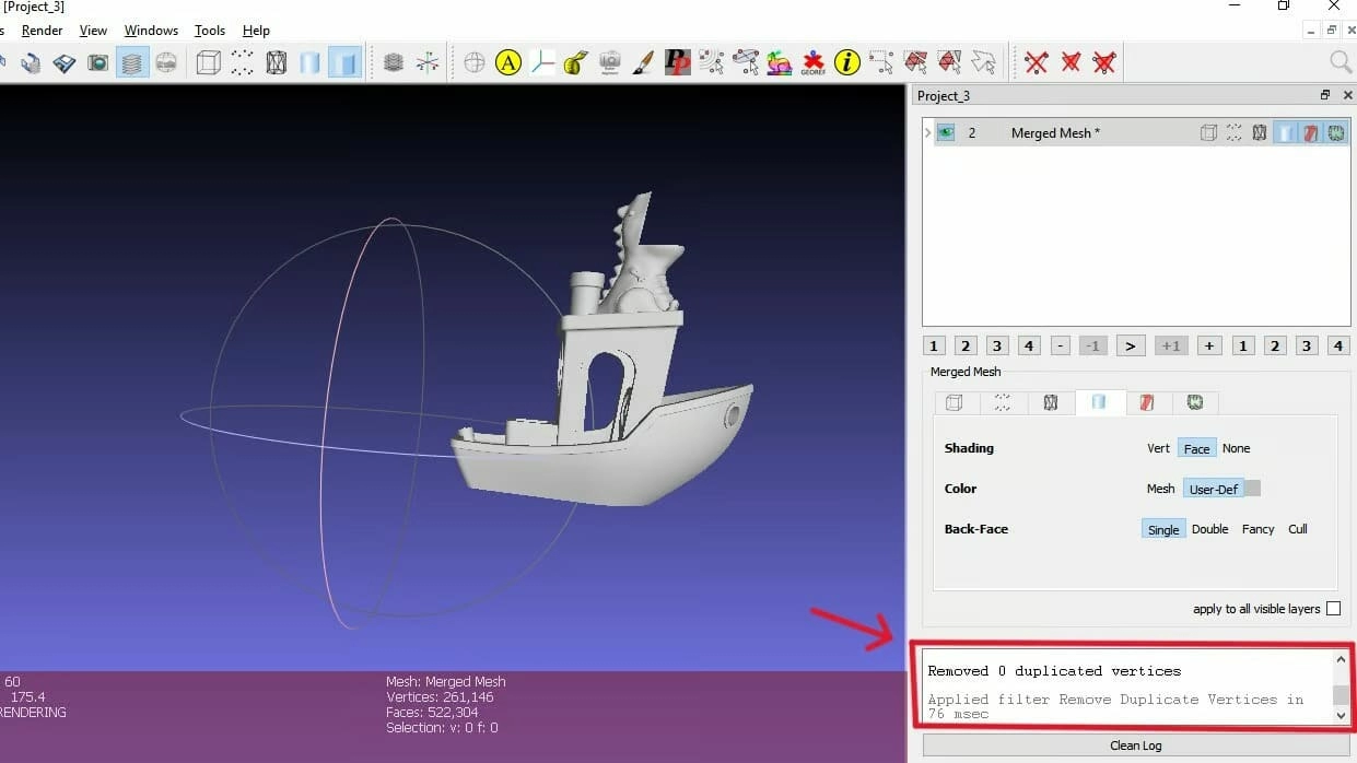 Показ всех отверсттий в модели в MeshLab Показ всех отверсттий в модели в MeshLab