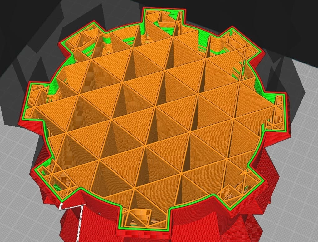 Шаблон заполнения 3D печати в виде треугольника Шаблон заполнения 3D печати в виде треугольника