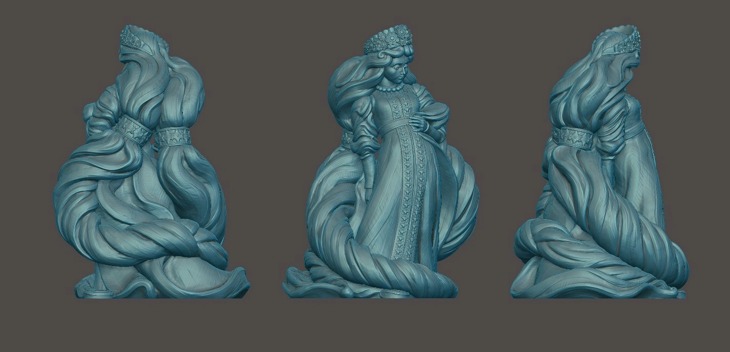 Разработаная 3D модель городской скульптуры Разработаная 3D модель городской скульптуры