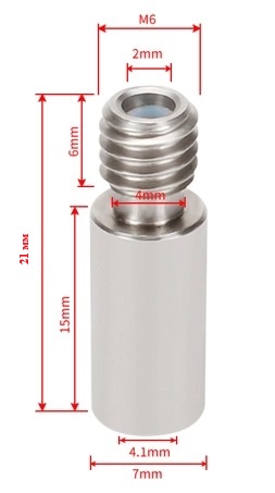 Термобарьер V6 гладкий (L=21 мм) с тефлоном