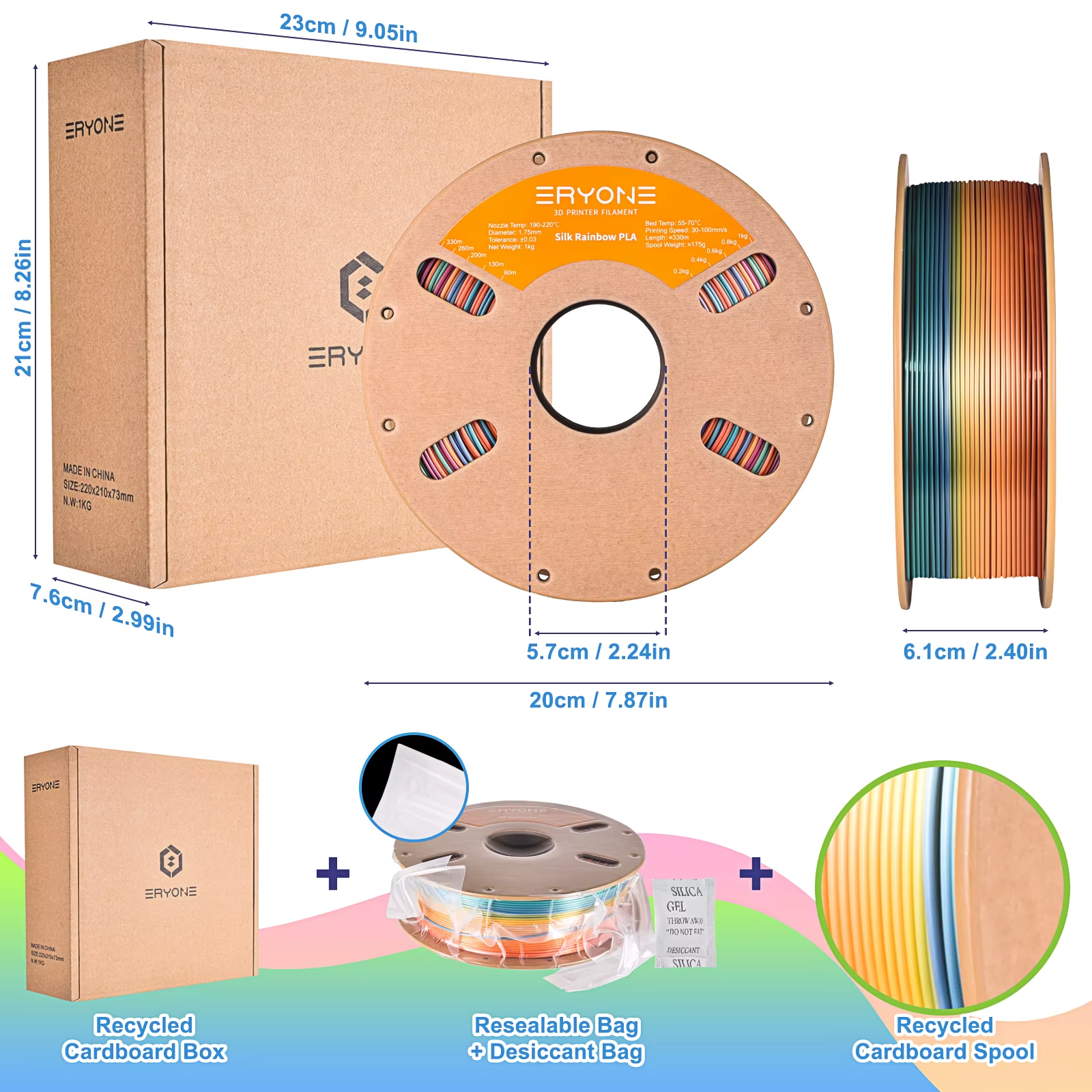 ERYONE Silk Rainbow PLA 6 ERYONE Silk Rainbow PLA 6