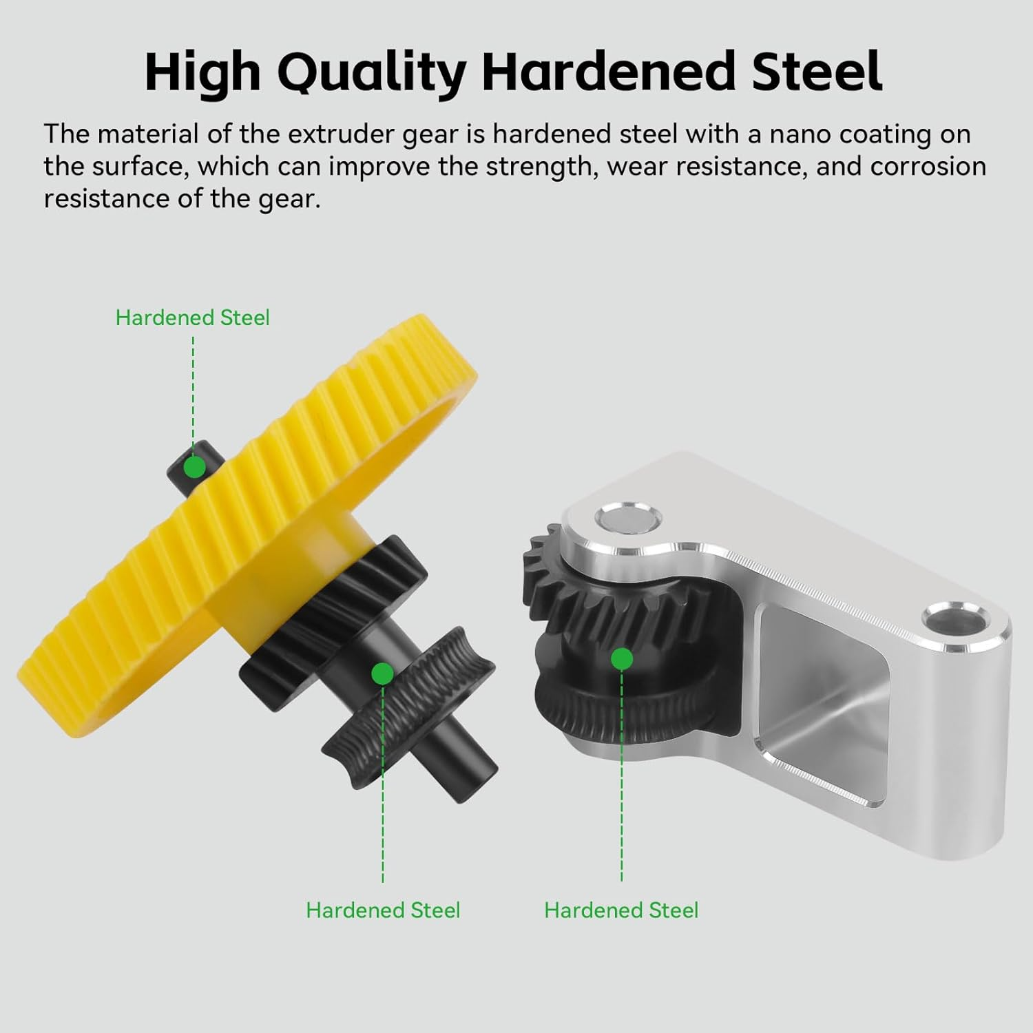 Upgrade P1S Hardened Steel Assembly Filament Drive Extruder 3
