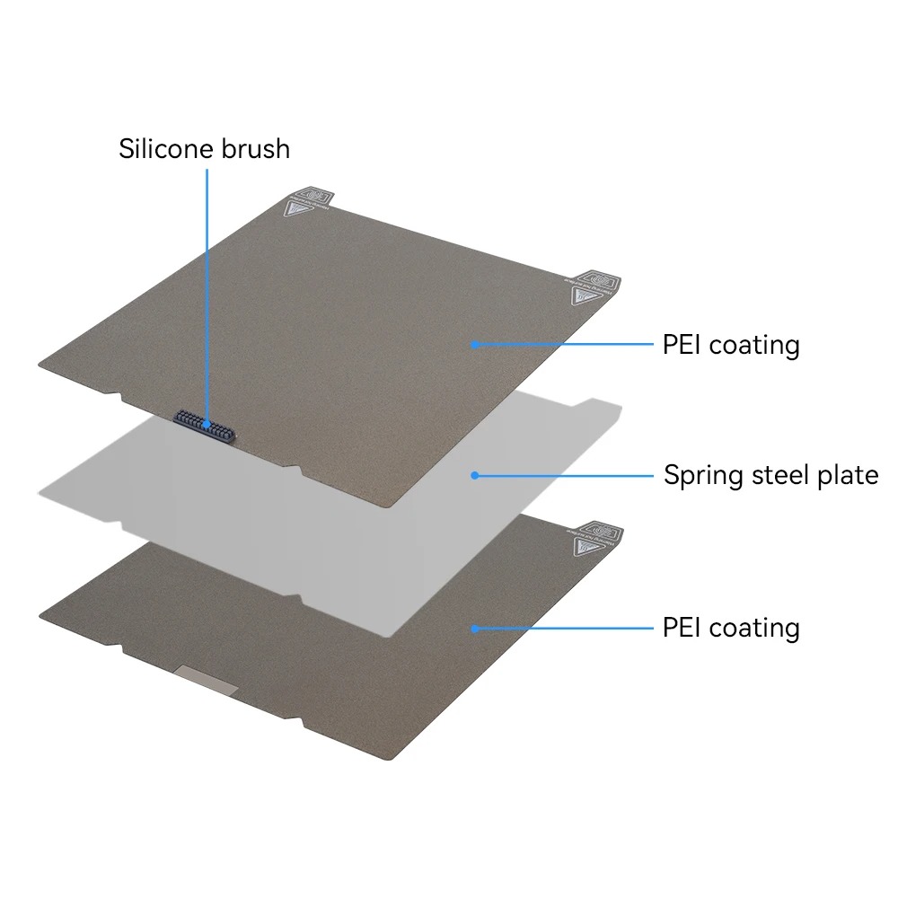 PEI-двухсторонний для Creality K1C-K1 с силиконовым очистителем сопла PEI-двухсторонний для Creality K1C-K1 с силиконовым очистителем сопла