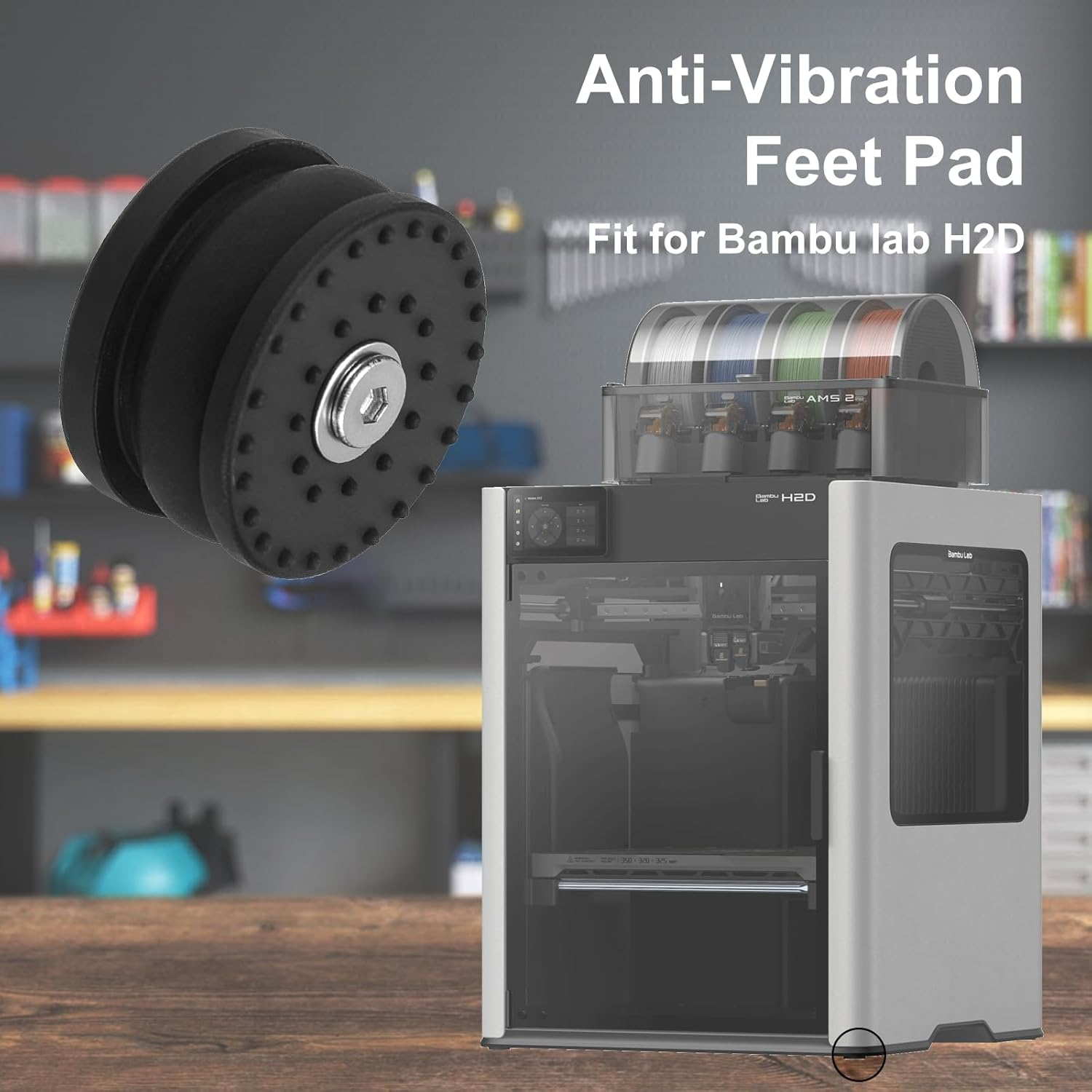 Anti-Vibration Feet for Bambu lab H2D 6