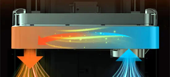 Распределение тепла во время печати HALOT-X1 Распределение тепла во время печати HALOT-X1