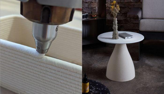 Столики LOOPS в процессе создания и сразу после Столики LOOPS в процессе создания и сразу после