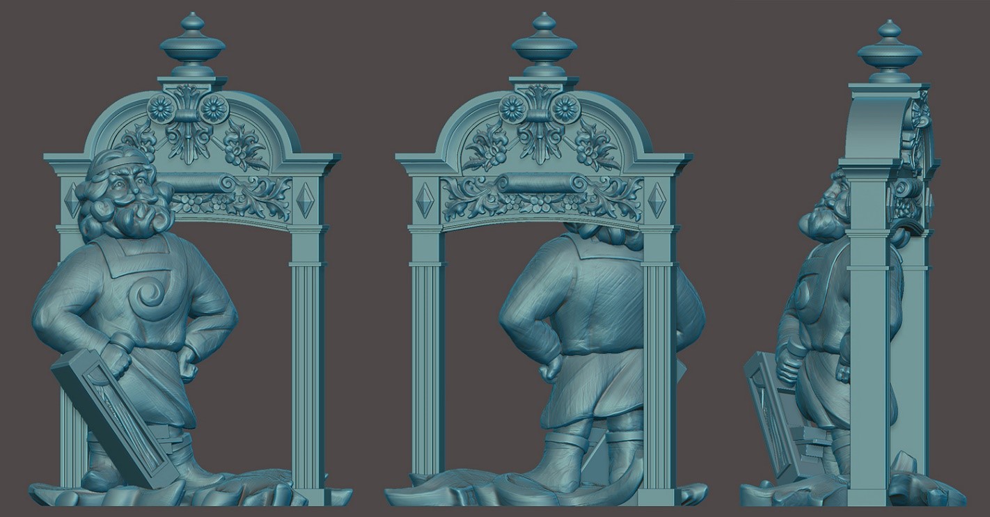 3D модель Деревянных дел мастер в ZBrush