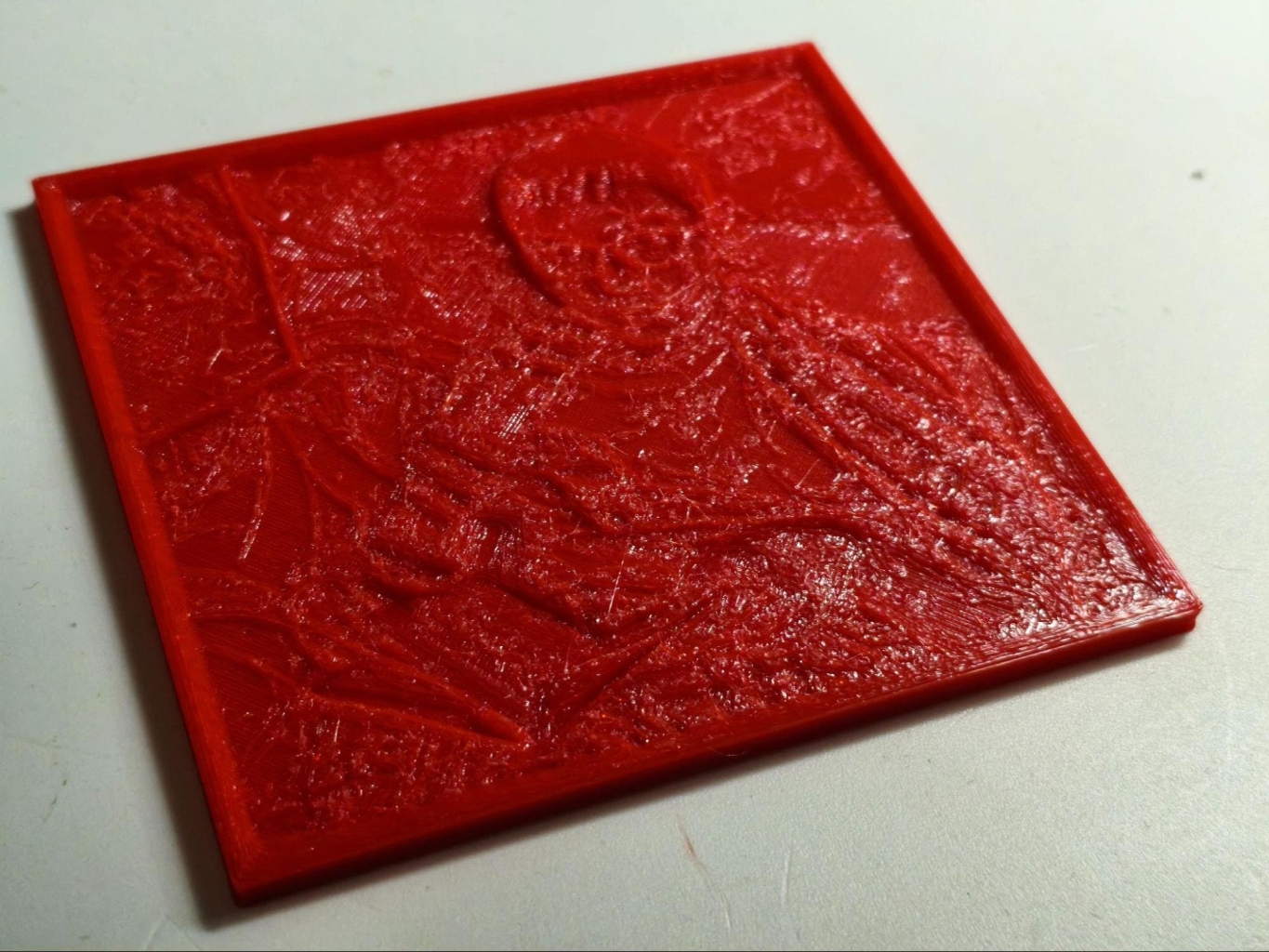 Печать литофании на красном PETG AIPRINTGEN