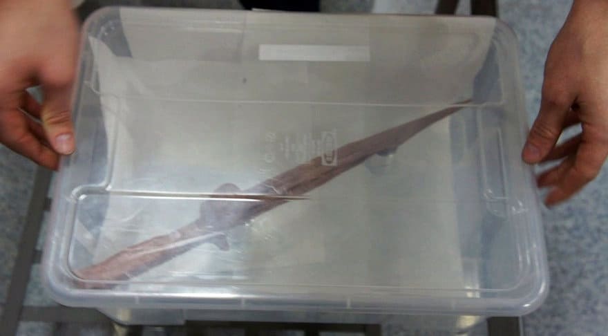 Модель в емкости с ацетоном