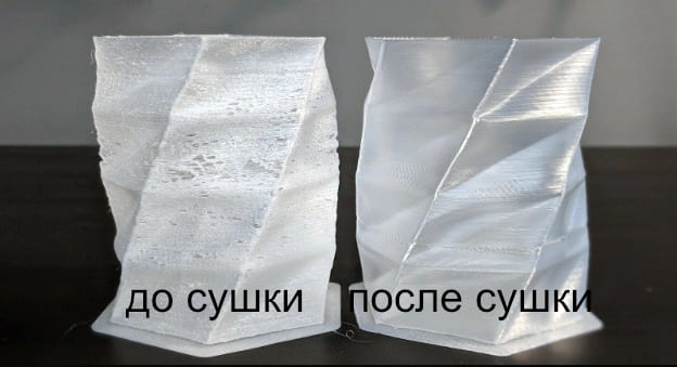 До/после сушки Sunlu FilaDryer E2 До/после сушки Sunlu FilaDryer E2