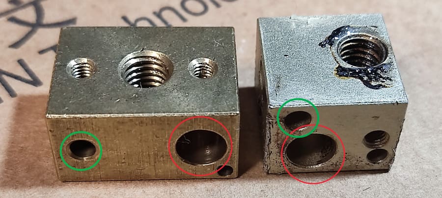 Расположение отверстий в нагревательных блоках Расположение отверстий в нагревательных блоках