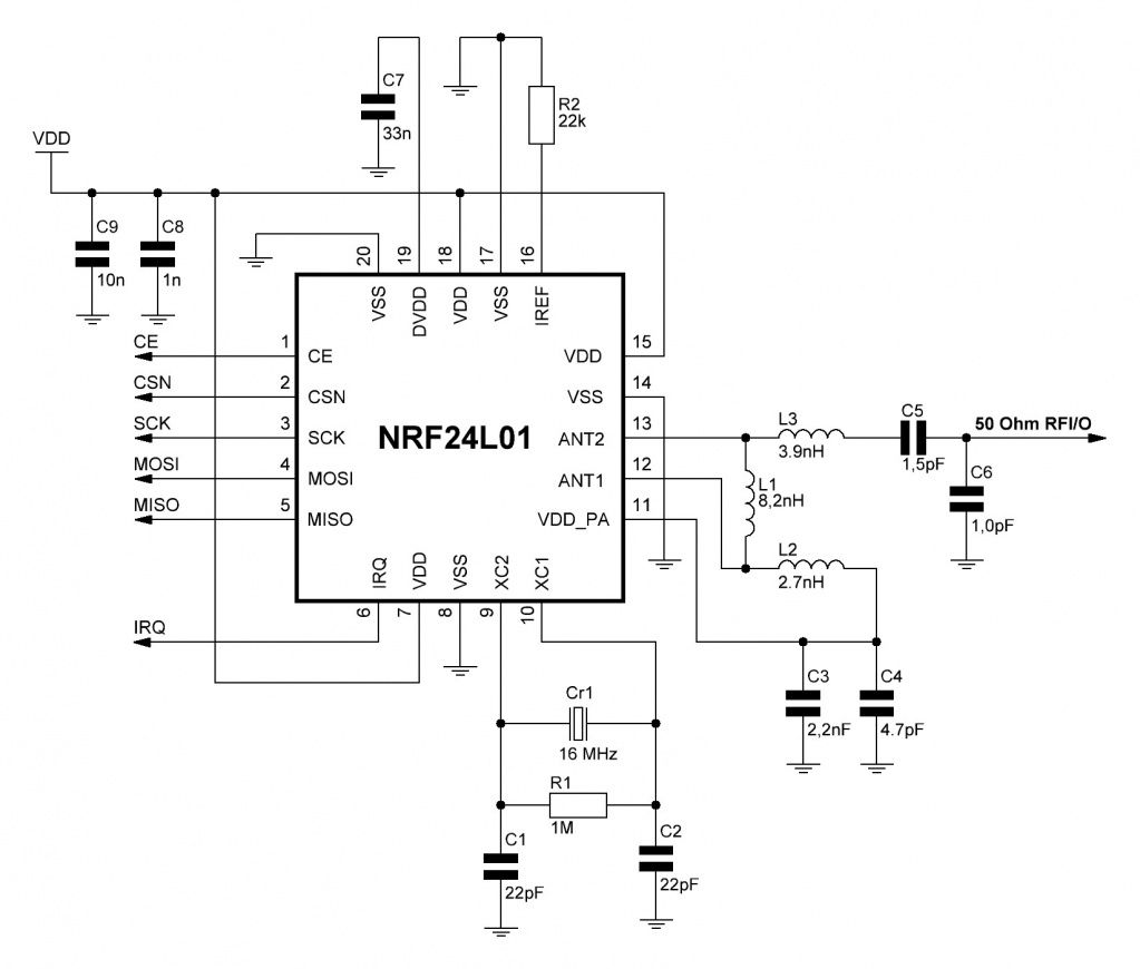 Nrf24l01 схема подключения