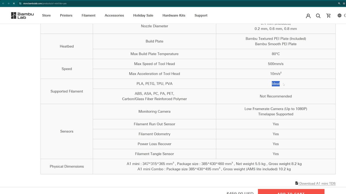 Печать одним материалом