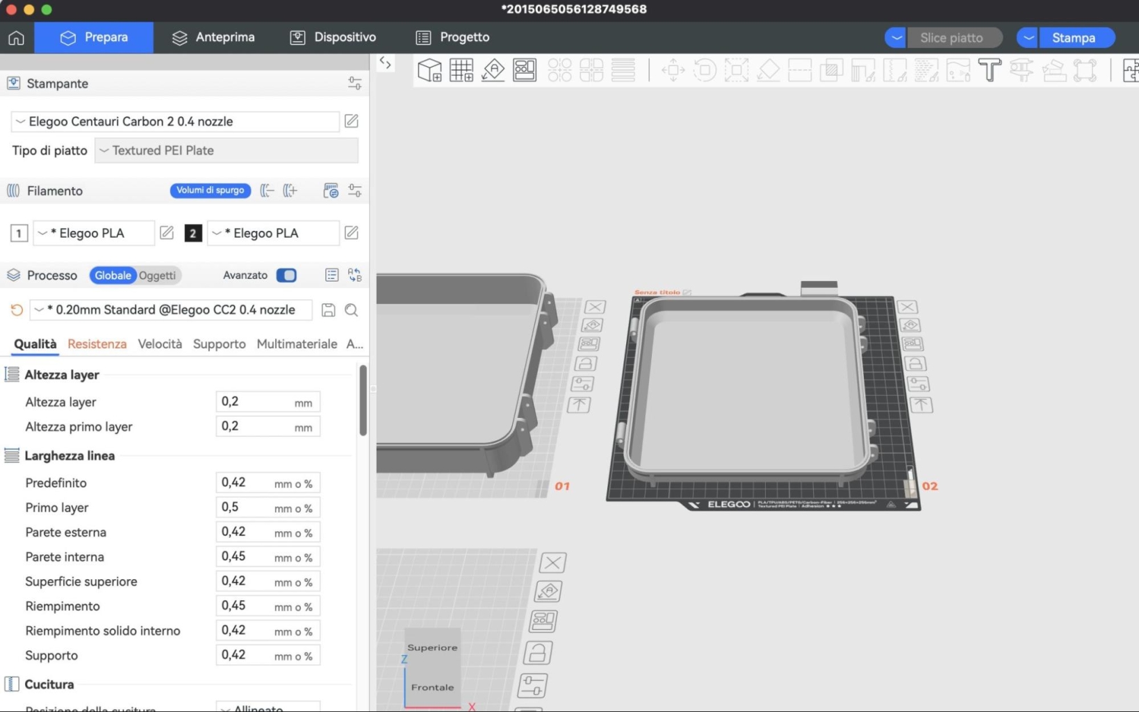 ElegooSlicer принтера Centauri Carbon 2
