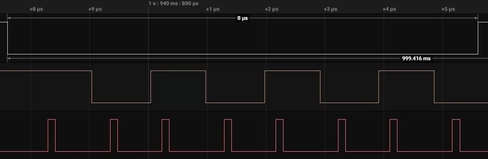 Передача одного байта информации на сдвиговый регистр