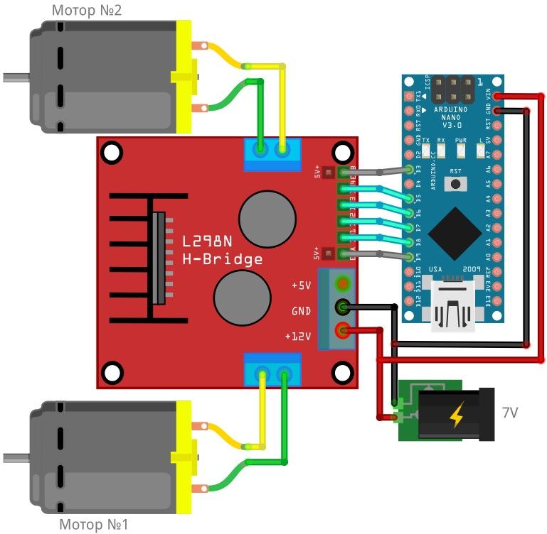 Ардуино схема подключения мотора