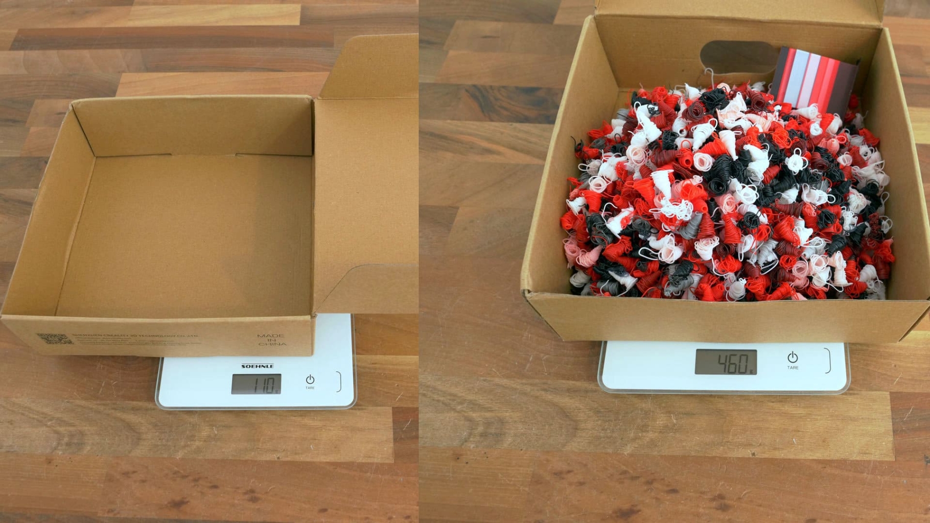 Вес отходов печати Creality K2 Plus