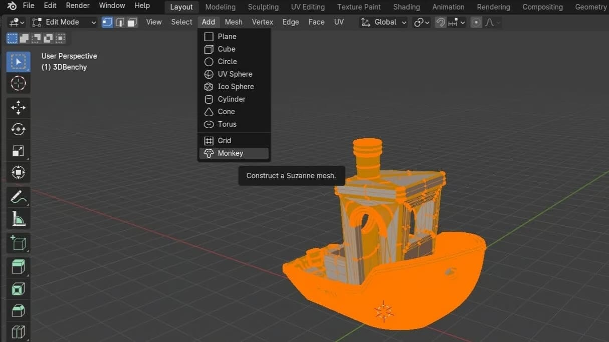 Изменение количество граней в Blender