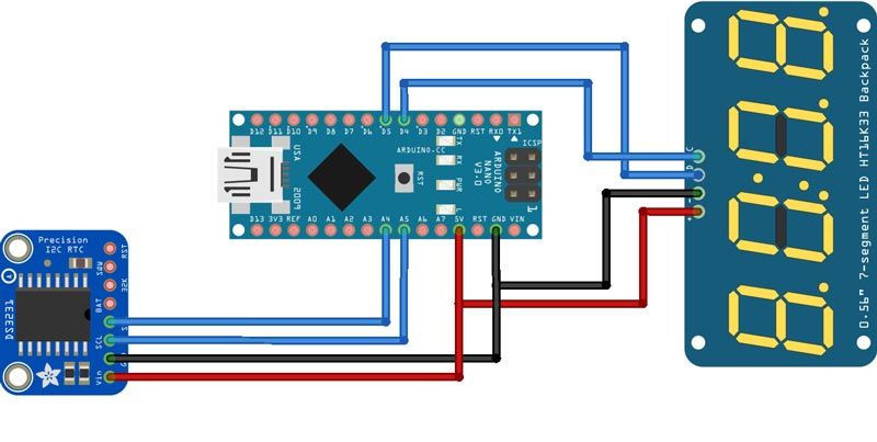Часы на ардуино схема