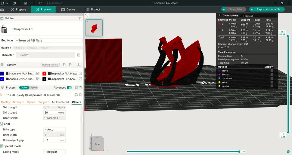 Слайсер Orca для Snapmaker U1 Слайсер Orca для Snapmaker U1