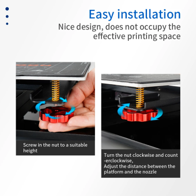 Комплект винтовых гаек платформы 3D-принтера (М4, красный, металл)