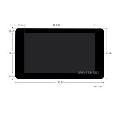 Сенсорный емкостный IPS LCD (C)-дисплей Raspberry Pi Waveshare, DSI, 1024x600, 7"