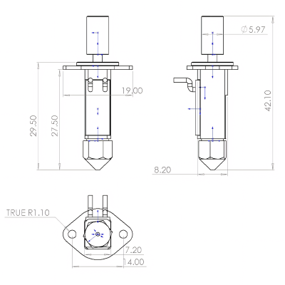 Хотэнд Trianglelab CHCB-OT для 3D принтера Creality K1 / K1C / K1 MAX / Ender 3 V3 KE/SE