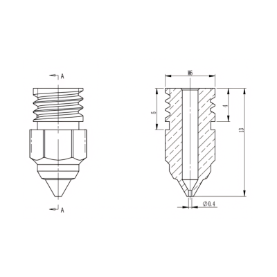 Комплект оригинальных сопел Creality MK-ST х 5 шт (0.25x1 / 0.4х2 / 0.6x1 / 0.8x1) латунь 